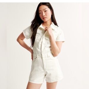 Abercrombie & Fitch Cream Utility Romper